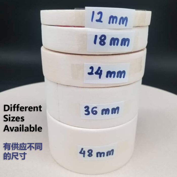 different sizes of masking tapes